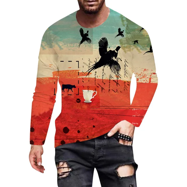 Camiseta Grafica Divertida Genial Para Hombr Manga Larga Hip