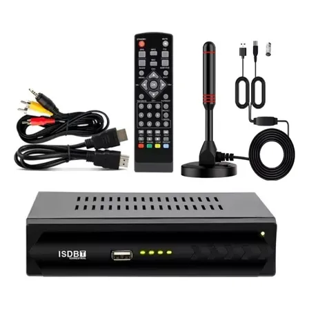 Decodificador Tv Digital Hd Mas Antena Energizada Usdb Kit
