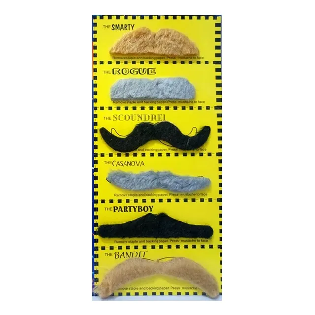 Tira X 6 Bigotes Falsos Multicolor Fiesta Halloween Mexicana