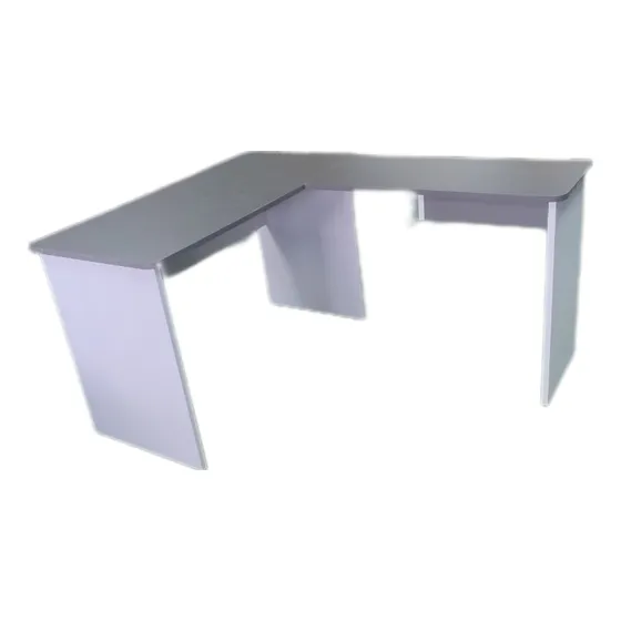 Escritorio Con Ala 1.20x1.60x75 Gris Dos Tonos  1 Gaveta