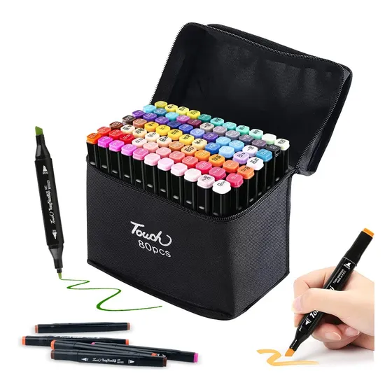80 Colores Marcadores Doble Punta Pincel Plumon Touch Ohuhu