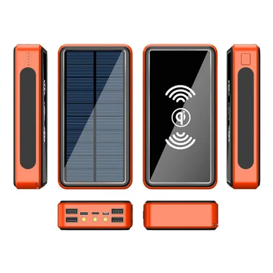 Banco De Energía Solar Inalámbrico Portátil De 80000mah Ext