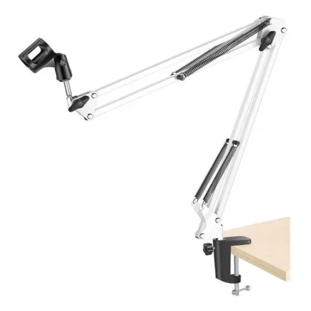 Soporte Mesa Blanc Micrófono Estudio Brazo Articulado Mut