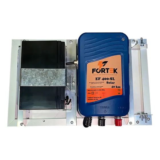 Eletrificador Solar Cerca Elétrica Rural 40km Com Bateria 12V