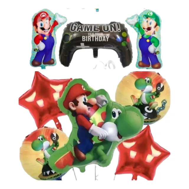 Bouquet De Globos Mario Bross Luigi  Paquete X 5 Unidades.