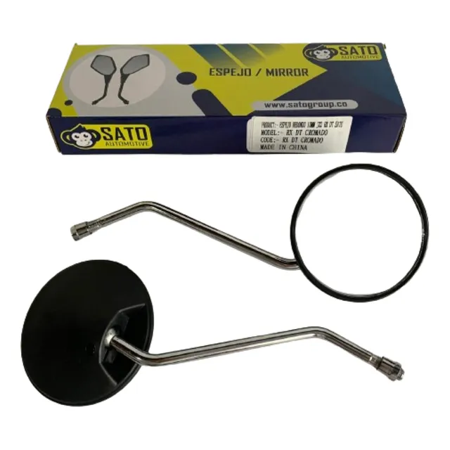 Espejo Redondo Rx/dt 10mm - Marca Sato (rx Dt Cromado) Par