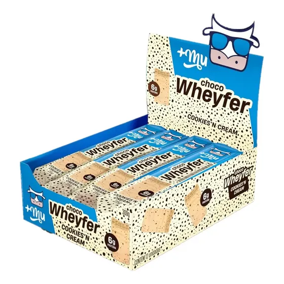 Whey protein +Mu Chocowheyfer Cookies em barra de cereais sabor Biscoitos x 25g 12 un
