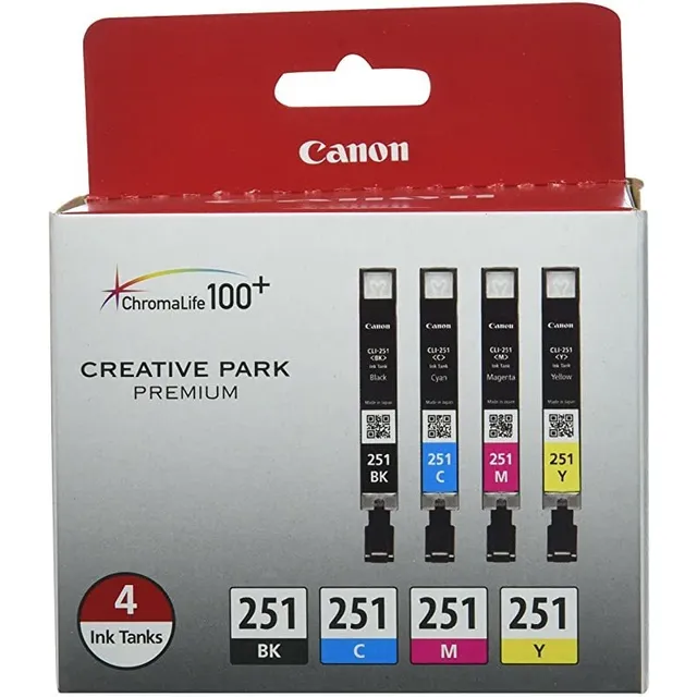 Canon Cli-251 Bk / Cmy 4pk (4-color Pack), Negro, Cian, Mage