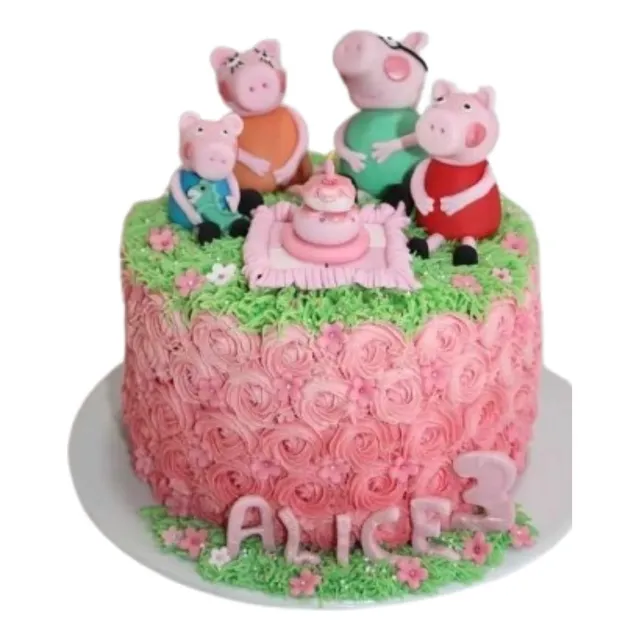 Adorno De Torta Temática Peppa Pig 6 Pzas.en Porcelana 