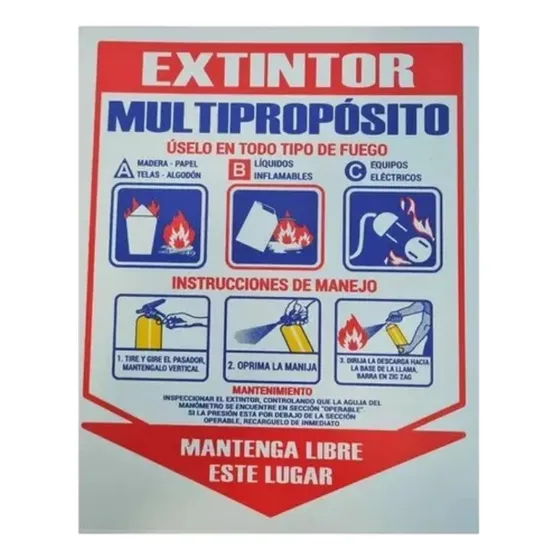 Señalización Reglamentaria Extin-tor Abc Multiproposito