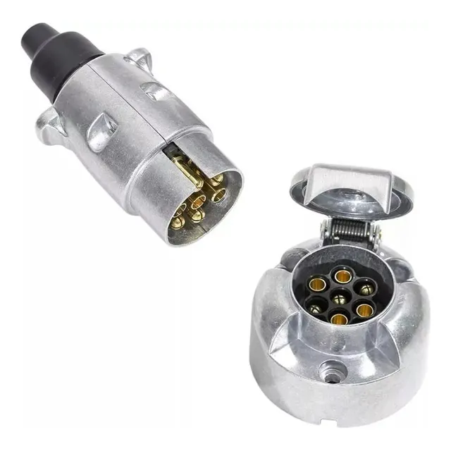 Set Enchufe 7pin 12v Macho Y Hembra Carro Remolque Trailer