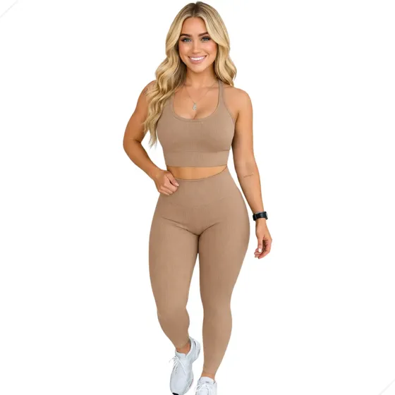 Roupa De Academia Conjunto Moda Fitness Feminino Calça E Top