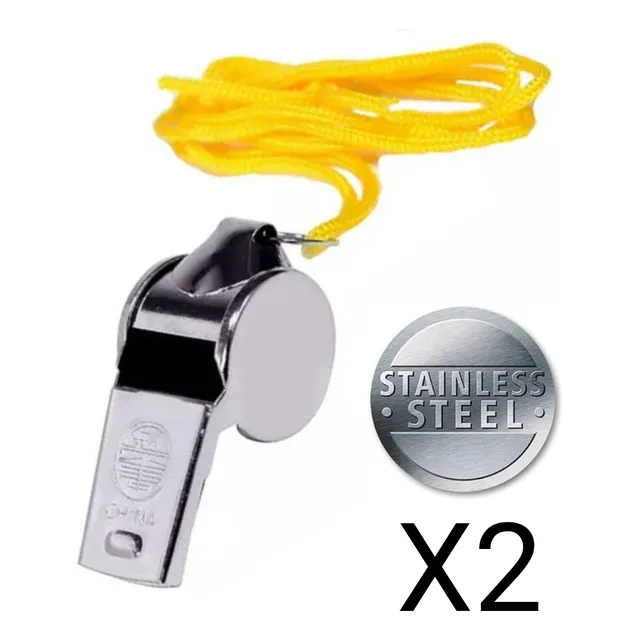 Silbato Pito Profesional Deportivo, Policial, Metal Pack X2