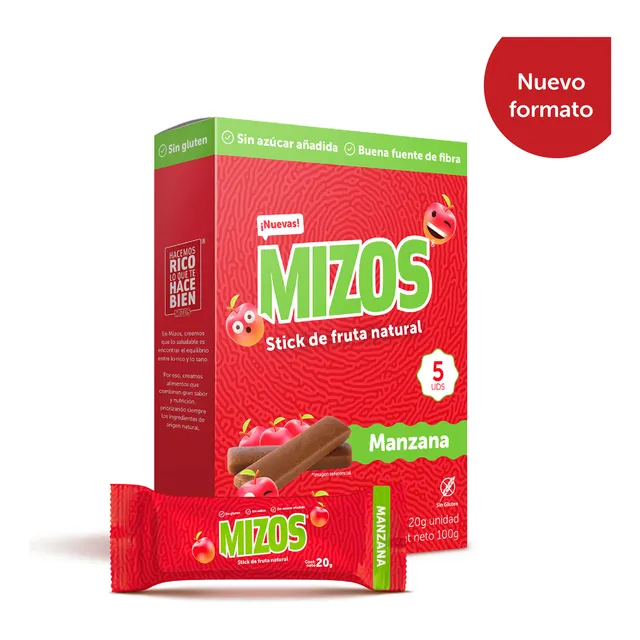Stick De Fruta Mizos Manzana 20 Grs. - 5 Uds.