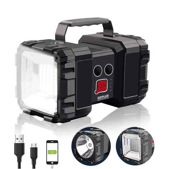 Linterna Recargable Doble Cabeza Led Multiuso Emergencia