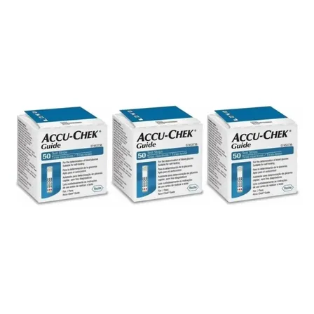 Kit 3x50 Accu-chek Guide (150 Tiras Reagentes) Promoção