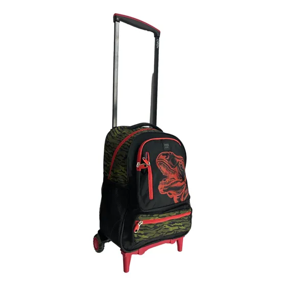 Mochila Con Carro Escolar Owen Dino 3 Ruedas Reforzada Mossi