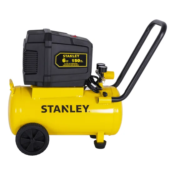 Compresor Stanley Sin Aceite Horizontal 24l 2hp 200601-b3 Color Amarillo Fase Eléctrica Monofásica Frecuencia 60 Hz
