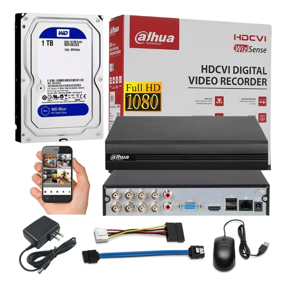 Dvr 8 Canales Dahua 1080p Soporta 2mpx + Disco Duro 1 Tb