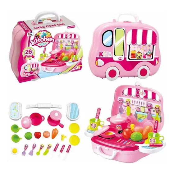 Cocina Infantil Niñas Luces Y Sonido Maleta Portátil