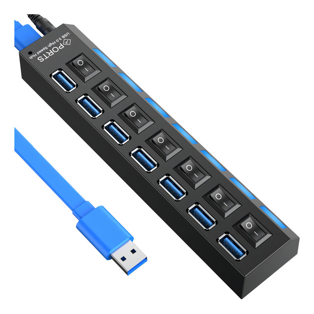 Hub Usb Com 7 Portas Ultra Rápido Para Pen Drive E Hd Hub Usb Com 7 Portas Ultra Rápido Para Pen Drive E Hd