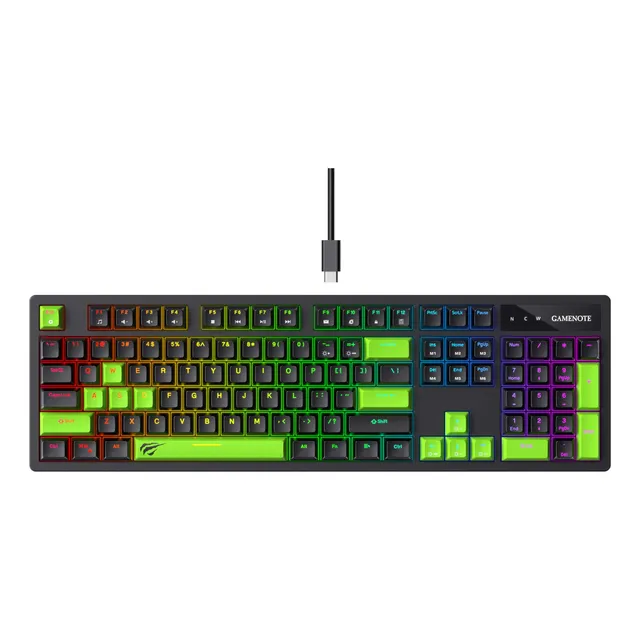Teclado Gamer Mecánico Luces Rgb Kb893l Havit Negro