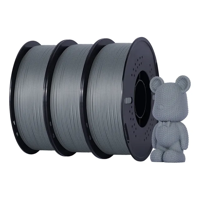 3kg/lote Kingroon Pla Filamento Para Impresora 3d 1.75mm Color Gris