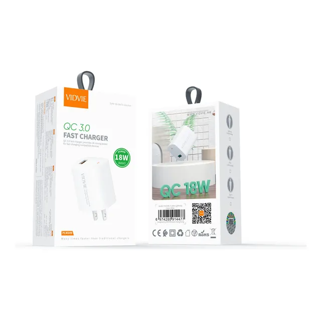 Cargador Carga Rapida Vidvie 18w Plm349 Tipo C Original