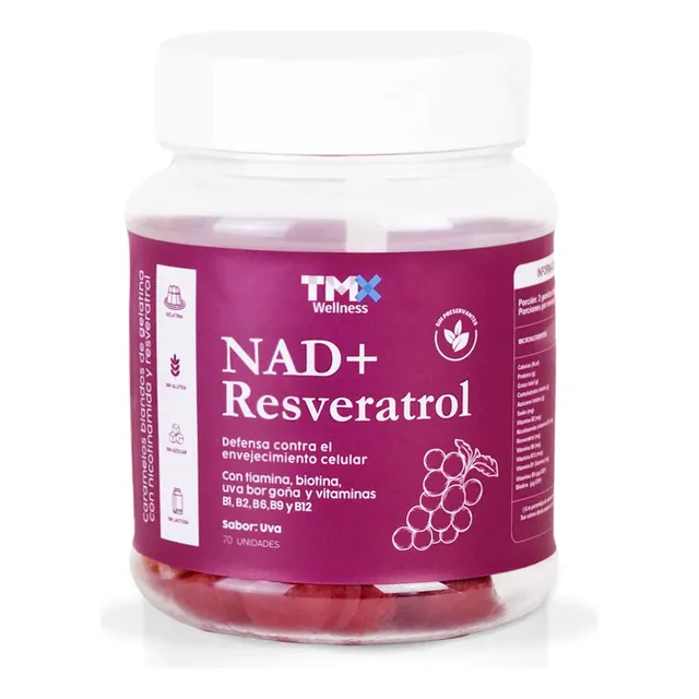 Nad+ Resveratrol 70 Gomitas Tmx Wellness - Fisica Sabor Uva
