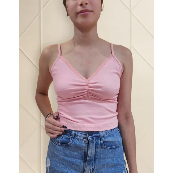 Musculosa Velvett Algodón Mujer Escote V Diaria