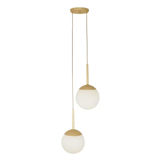 Lustre Pendente Jabuticaba 2 Globos 15cm E27 Dourado
