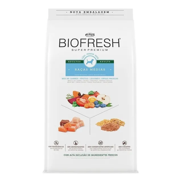Alimento Biofresh Super Premium BIOFRESH para perro adulto de raza mediana sabor carne y frutas y vegetales de 3 kg