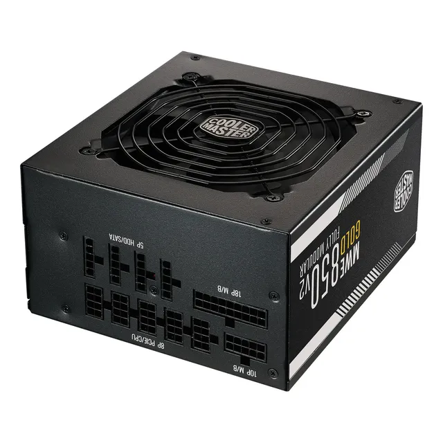 Cooler Master Mwe Gold 850 V2 Full Modular, 850 W, 80+ Gold Efficience, 2 Conectores Eps, Ventilador Hdb De 120 Mm, Funcionamiento Sin Ventilador, De 5 Años
