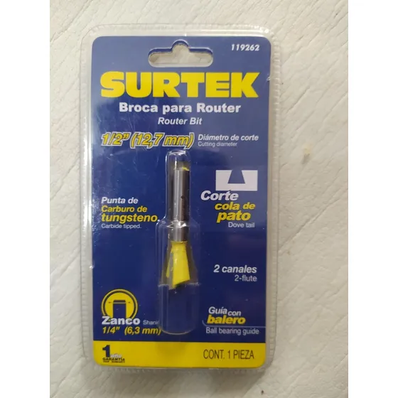 Broca Para Router Sutek 1/2 Corte La De Pto