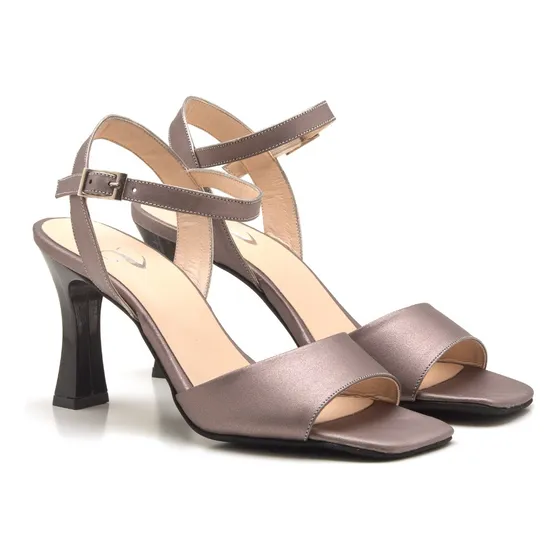Sandalia Formal Cuero Rosa Viejo Valeria Mazza Mujer