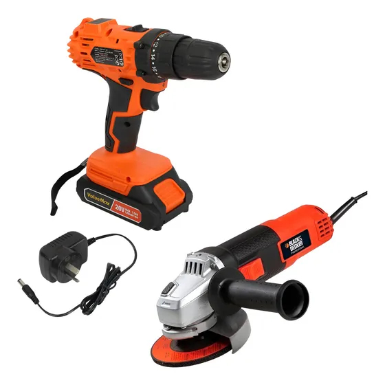 Set Taladro Atornillador Inalámbrico 20V + Amoladora Angular 115mm