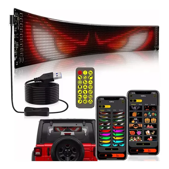 Letreros Digitales Suave Led Programables Luminoso Usb Coche