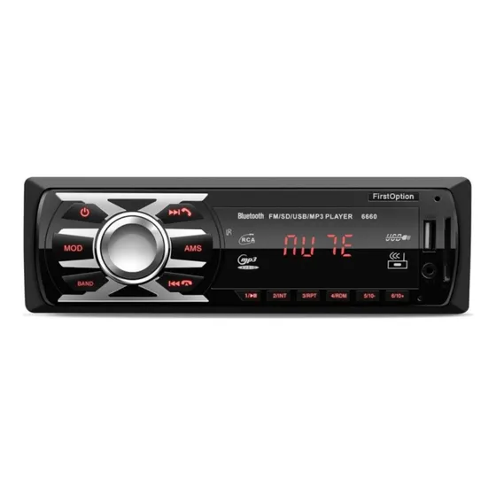 Som automotivo First Option 6660 com usb bluetooth e leitor de cartão sd