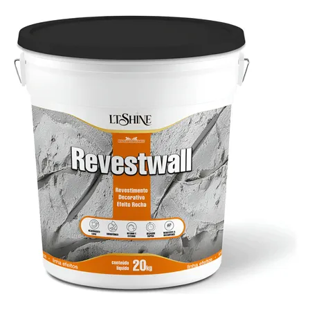 Revestimento Decorativo Efeito Rocha Pedra Revestwall 20kg Branco Fosco