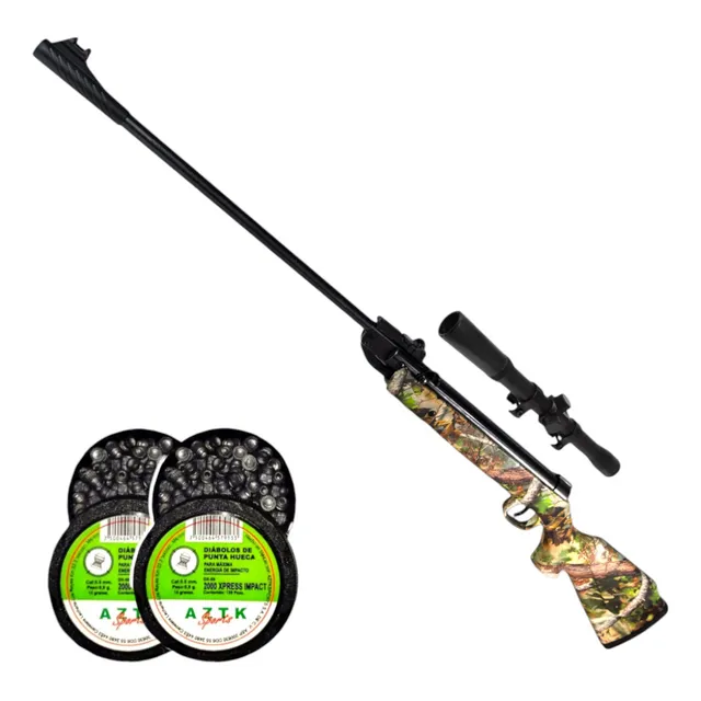Aztk Rifle Camaleon 5.5mm 650 Fps + 240 Diabolos + Mira 4x20