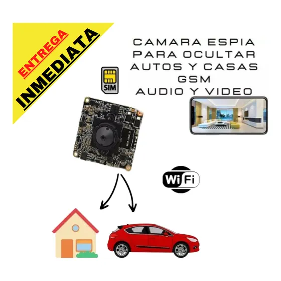Camara Espia Ocultar Audio App Gsm 4g Auto Carro Ip 