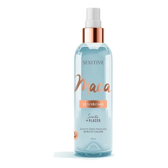 Aceite Para Masajes Efecto Calor Sensbomb Maca Lubricante