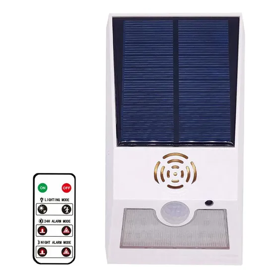 Luz De Alarma Con Sonido Solar, Sensor De Movimiento, Sirena