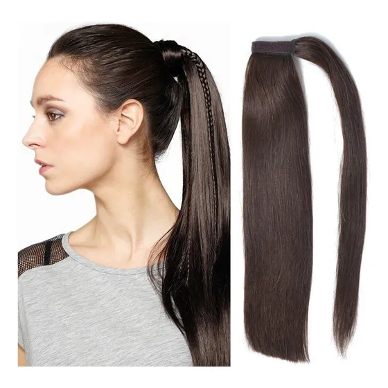 A Rabo De Cavalo Em Linha Reta Cabelo Humano 35cm #2 60g