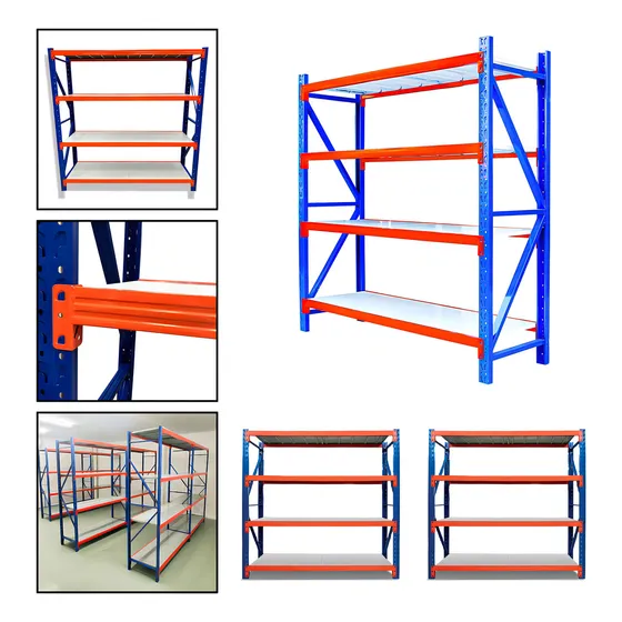 Pack 2 Estantes Metálicos Rack 200 X 200 X 60cm Ensamblado Sin Pernos 800kg Marca Aspor Material De Metal De Alta Calidad Oficinas Empresas Bodegas Racks Industriales