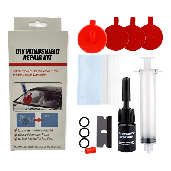 Kit Reparación Parabrisa Auto Removedor Trizaduras Vidrio Furgon Reparador Piquete Parabrisas Camioneta Marinshop