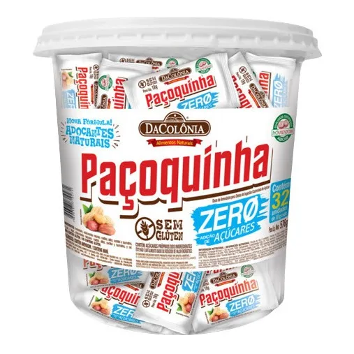 Combo 2 Potes Paçoca Zero Adição Açúcar Dacolônia Original 