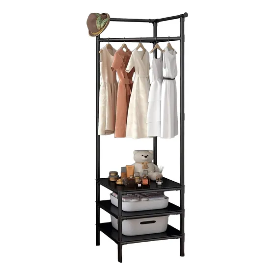 Organizador Esquinero Perchero 3 Niveles Estante De Ropa