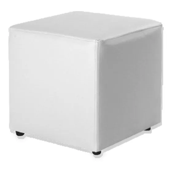 Puff Cubo De 40×40 Blanco   