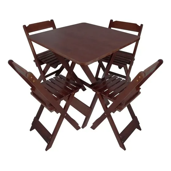 Mesa Dobrável 70x70 Madeira Maciça Bar Promo Varias Cores